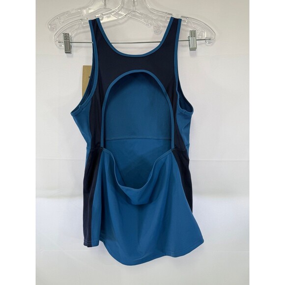 NIKE Yoga Dri Fit Slim Fit Tank Top Two-Tone Women’s Large NWT $42.00 Open Back - Picture 2 of 4